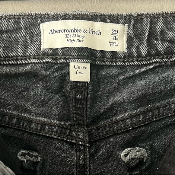 Abercrombie & Fitch Black Curve Love The Skinny High Rise Jeans Size 8 Regular - Picture 4 of 4